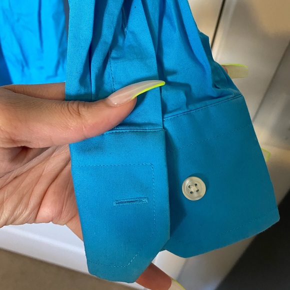 Men’s 1MX EXPRESS *Extra Slim Fit Blue Dress Shirt - Picture 5 of 8